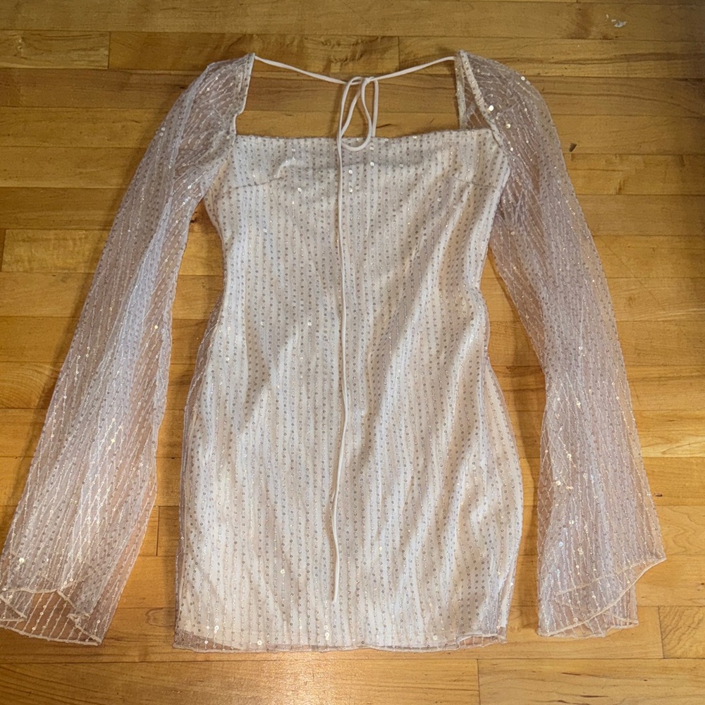 Lucy in the Sky Pink Ruched Tie Front Dress